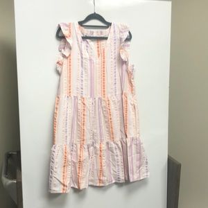 Lavender and pale orange dress